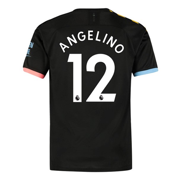 Camiseta Manchester City NO.12 Angelino 2ª 2019/20 Negro